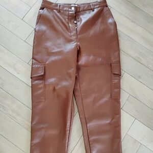 Wilfred Aritzia faux leather modern cargo pants